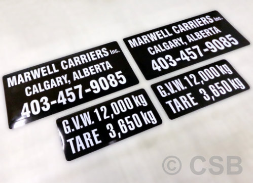 Calgary GVW Tare Magnetic Signs For Vehicles