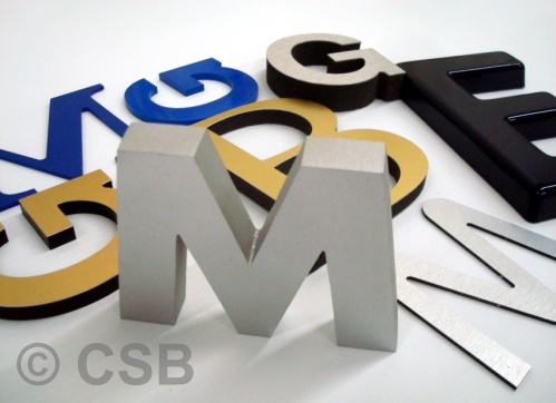 3D Letters Foam Plastic Acrylic Metal Aluminum Stainless Bronze Brass Copper