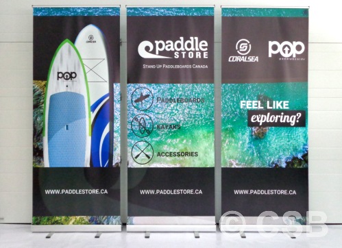 Retractable Banners With Flowing Graphic